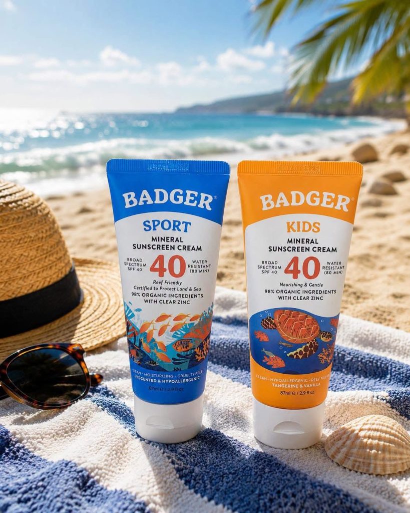 Badger mineral sunscreen. Photo courtesy of Badger.